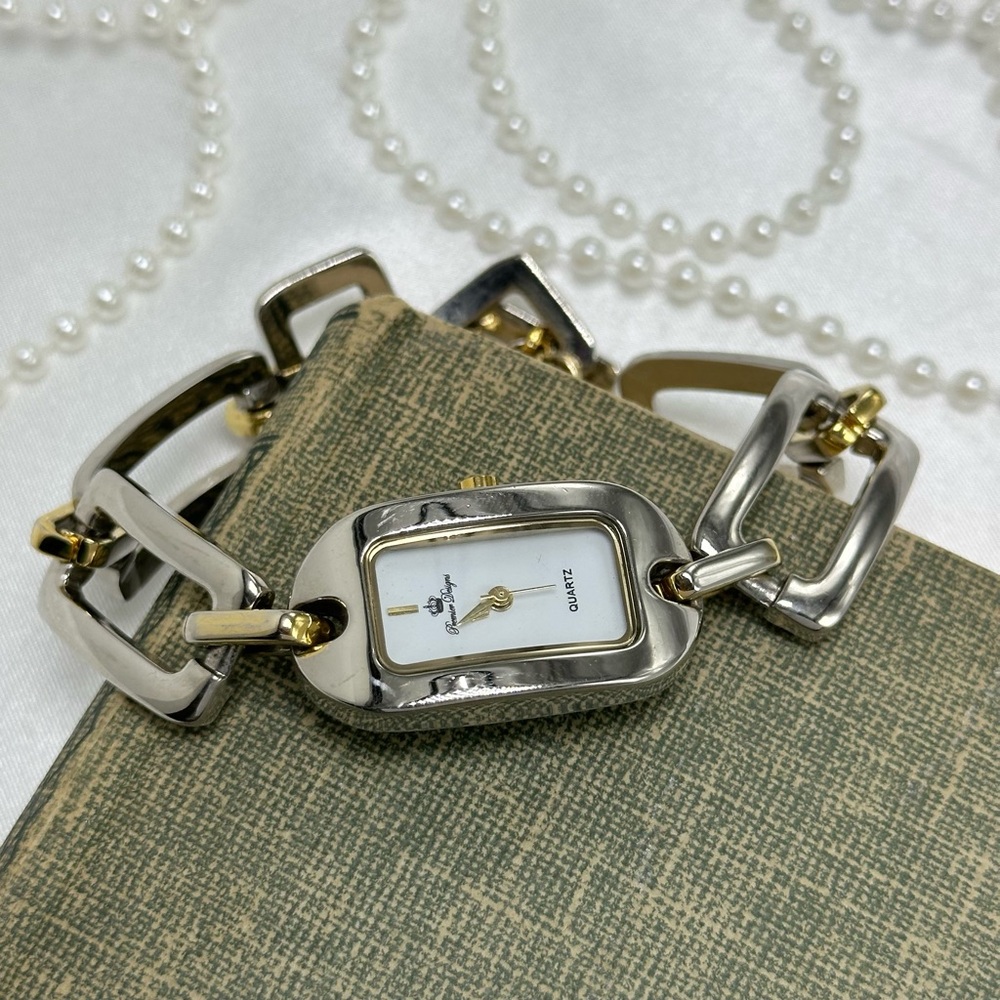 Two-Tone Rectangular Chain Watch - image 2